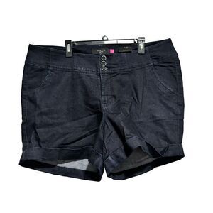 NWT Torrid Womens Denim We Swear The Fit Mom Shorts Size 24 Navy Blue High Rise